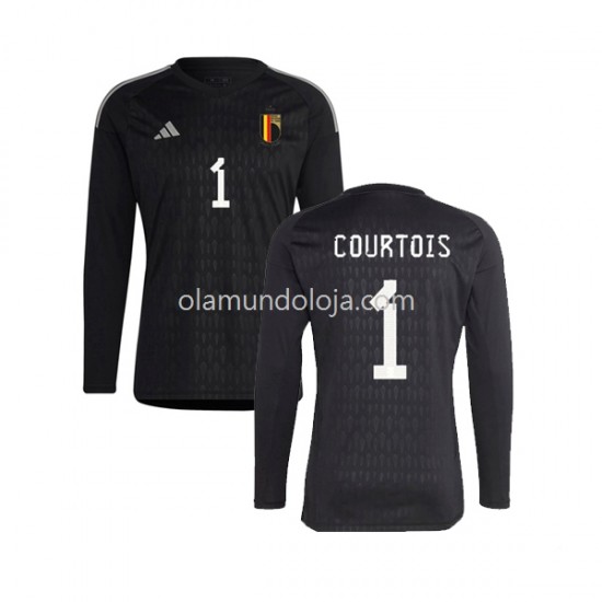 Camisola Bélgica Courtois 1 Guarda-redes Homem Equipamento Segundo 2022 Manga Comprida